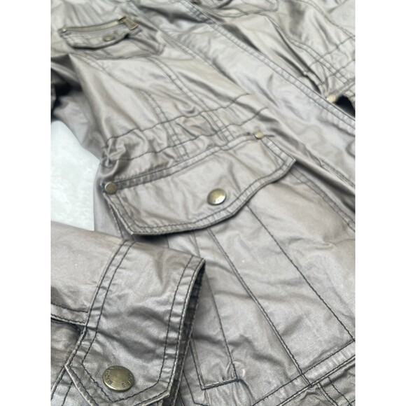 Michael Kors Field Jacket Women’s Size Small Gray Adjustable Waist Hooded - Picture 9 of 14